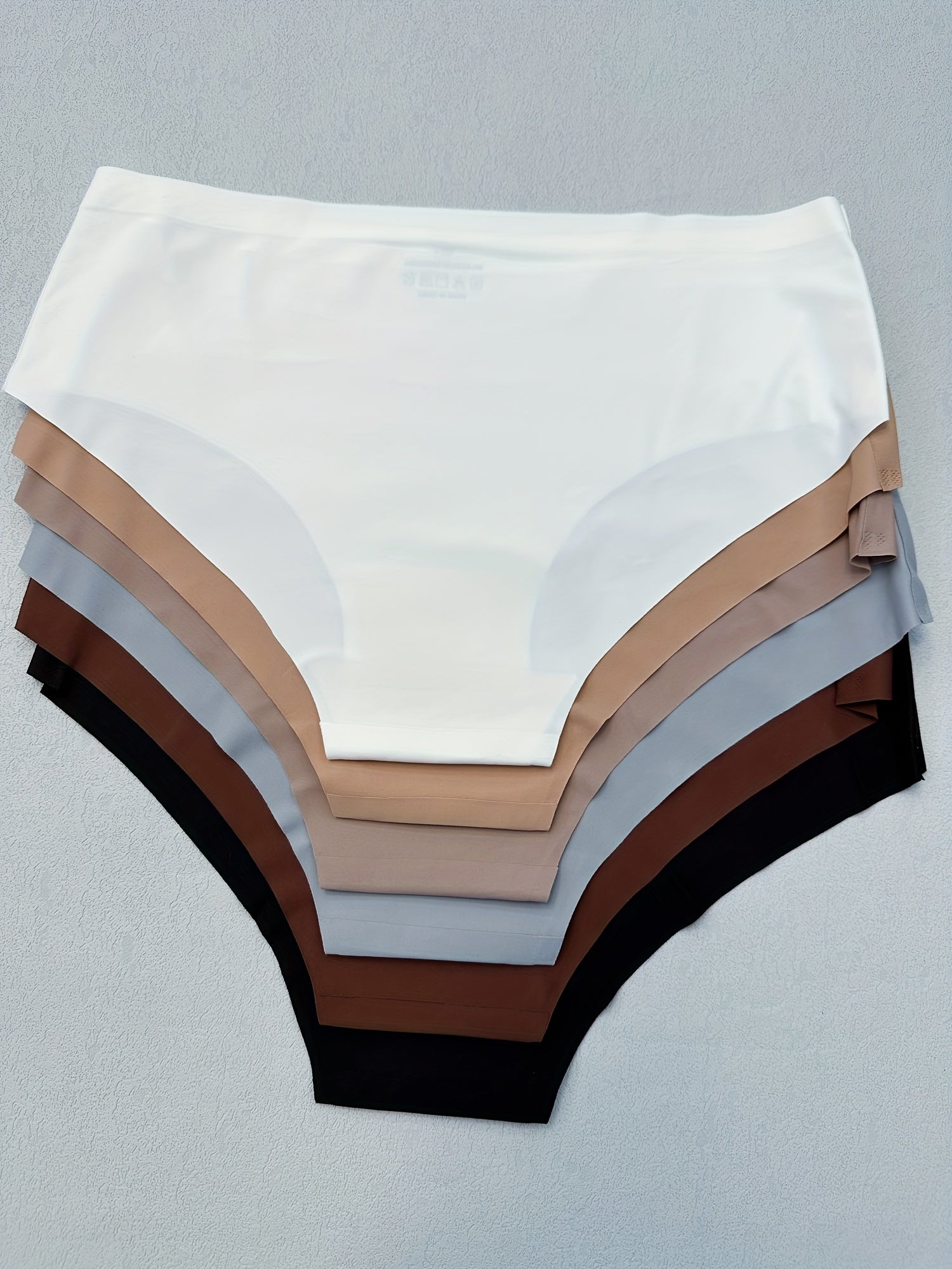 6pcs Seamless Solid Briefs Stretchy Intimates Panties Women's Lingerie