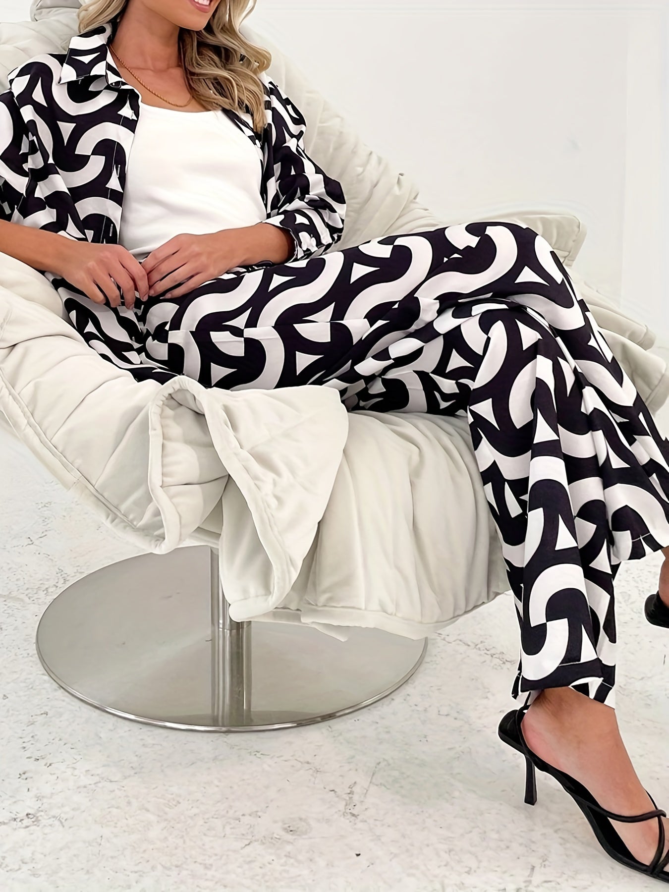 Women's Plus Colorblock Wide Leg Pants With Pockets