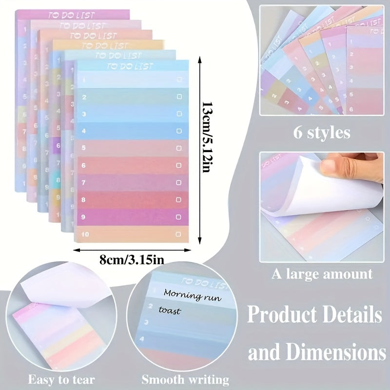 50 Multicolors Lined Sticky Notes Self Adhesive Memo Pad