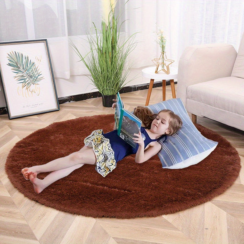 American Style Plush Velvet Round Rug