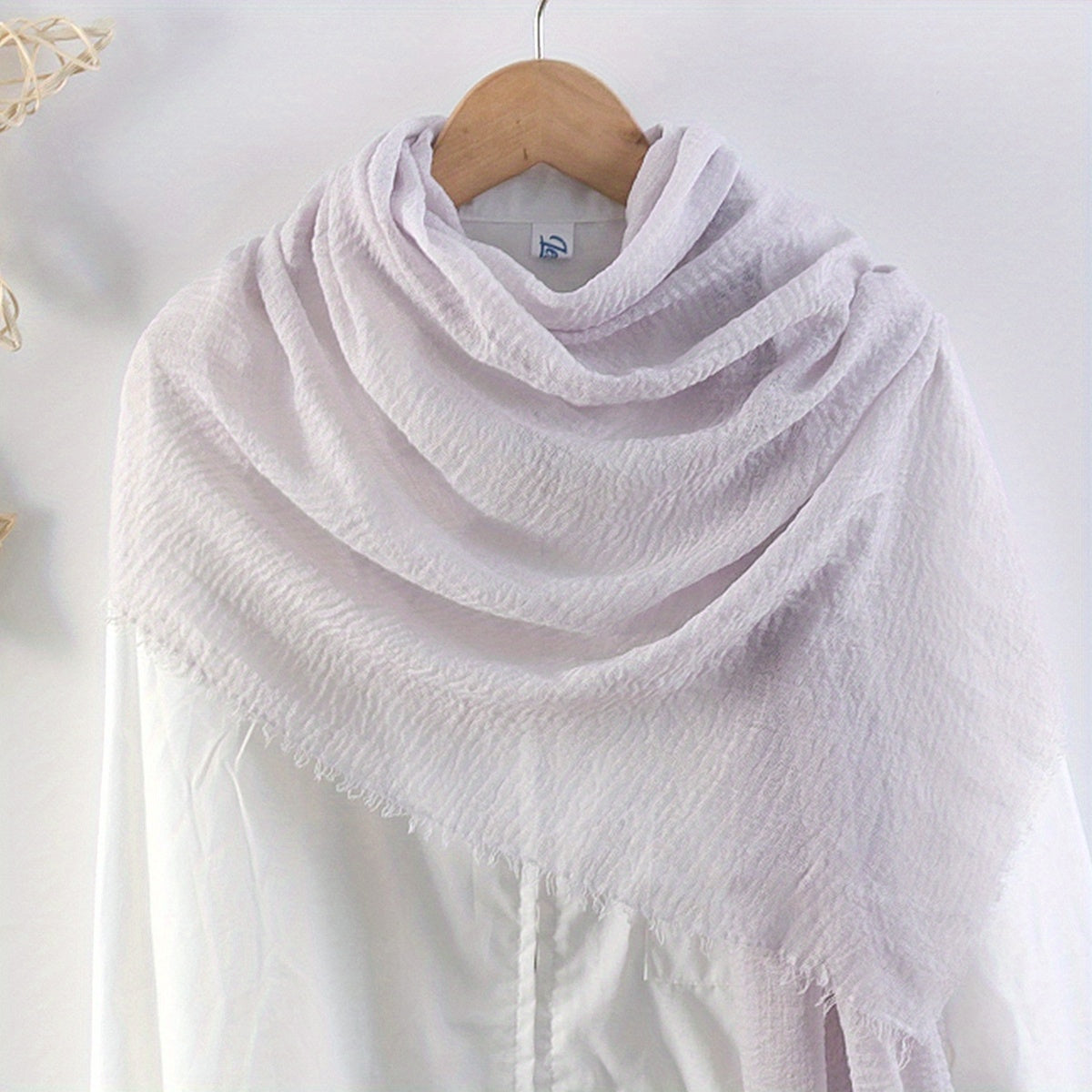 Solid Wrinkle Headscarf Thin Breathable Scarf Sunproof Casual Outdoor Bandana