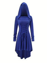 Gothic Witch Cosplay Dress Halloween Hooded Costume