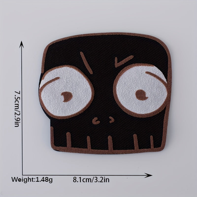 5pcs Angry Face Iron On Patches Sew On Embroidered Applique Repair Patch DIY