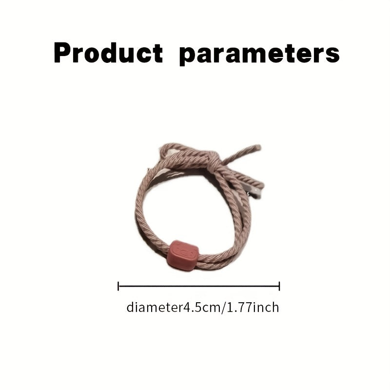 5pcs Cartoon Pig Hair Rope Sweet Bracelet Ponytail Holder Hair Accessories