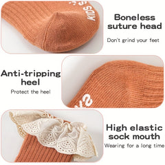 Girls Lace Trim Short Crew Socks Breathable Comfortable Princess Socks
