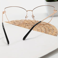 Cat Eye Clear Lens Glasses Lightweight Spectacles With Case