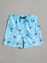 Men's Palm Tree Beach Shorts - Summer Outing Style