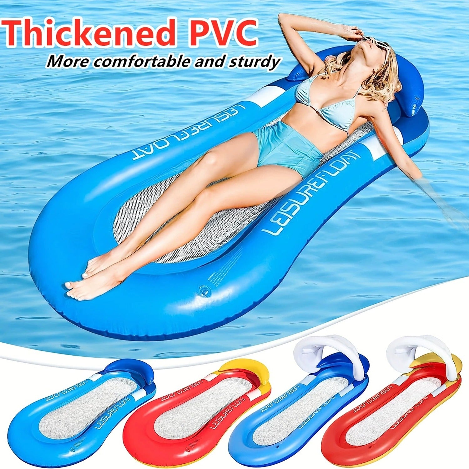 Inflatable Floating Hammock with Sunshade for Adult Pool Relaxation