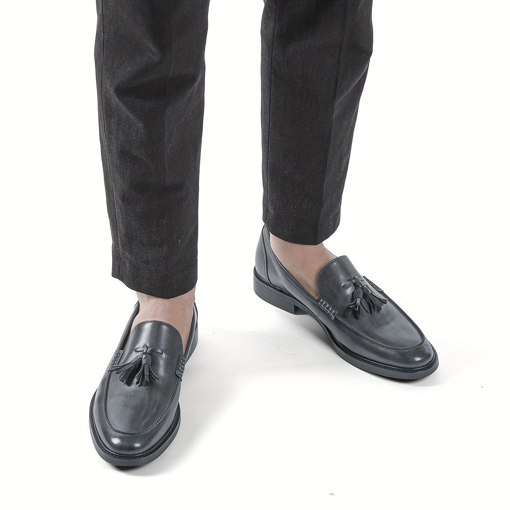 Men's Grey Tassel Loafers for Comfort