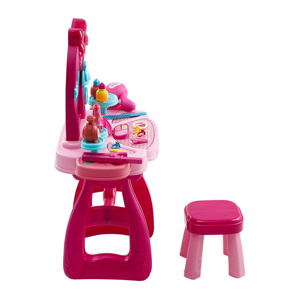 Kids Vanity Table and Chair Set with Mirror Princess Makeup Toy