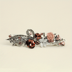 Crystal Flower Hair Clip French Barrette Hair Accessories