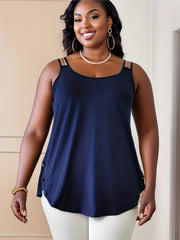  Solid Round Neck Tank Top