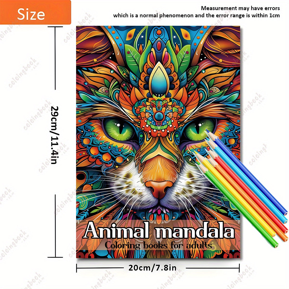 Animal Mandalas Coloring Book - Vibrant Cat & Intricate Patterns for Adults
