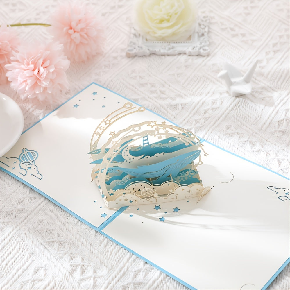 3D Pop Up Happy Whale Greeting Card - Perfect for Any Occasion
