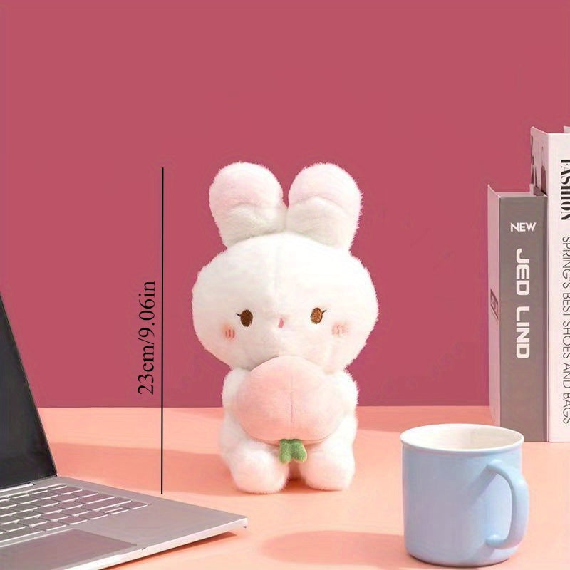 Peach Rabbit Plush Doll - Soft Stuffed Animal for Girls