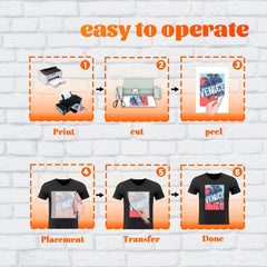 10pcs Transfer Heat Transfer Paper For T Shirt Dark Fabric A5