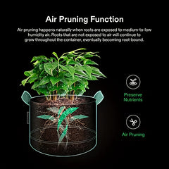 Thickened Nonwoven Fabric Pots 1pc with Handles and Breathable Felt
