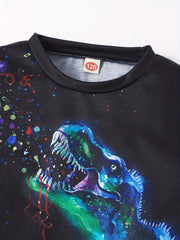 Boys Dinosaur Graphic Tee-Crew Neck & Short Sleeves