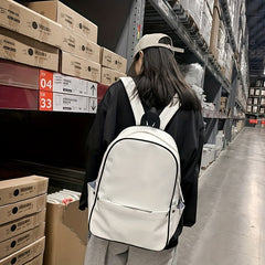 Minimalist Solid Backpack PU Leather Laptop Computer Backpack