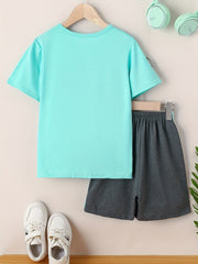 2 Boys Sports Number 68 Short Sleeve T shirts Basketball Set