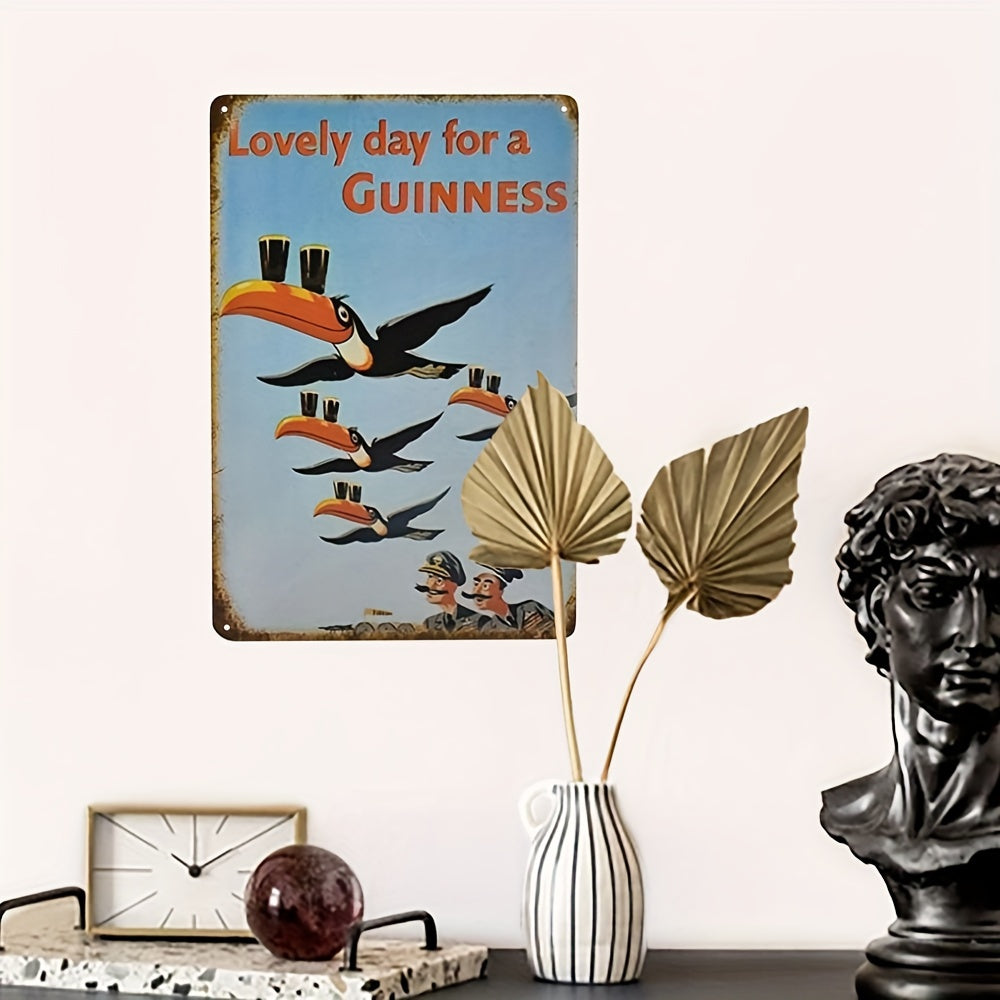 Giant Mouth Bird Balanced Drink Sign Tin Metal Sign