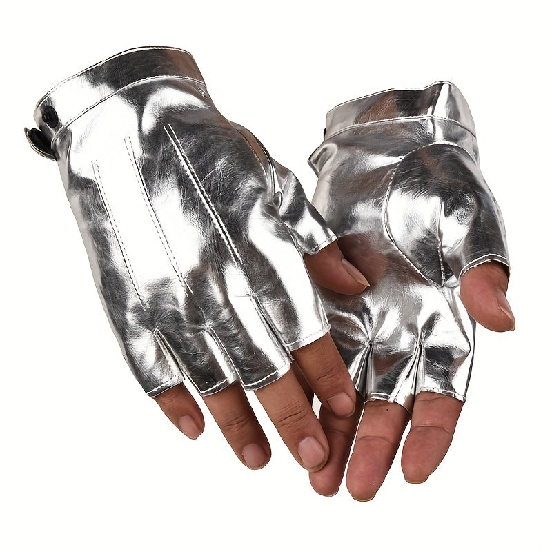 1pair PU Outdoor Half Finger Gloves Non slip Driving Motorcycle Gloves
