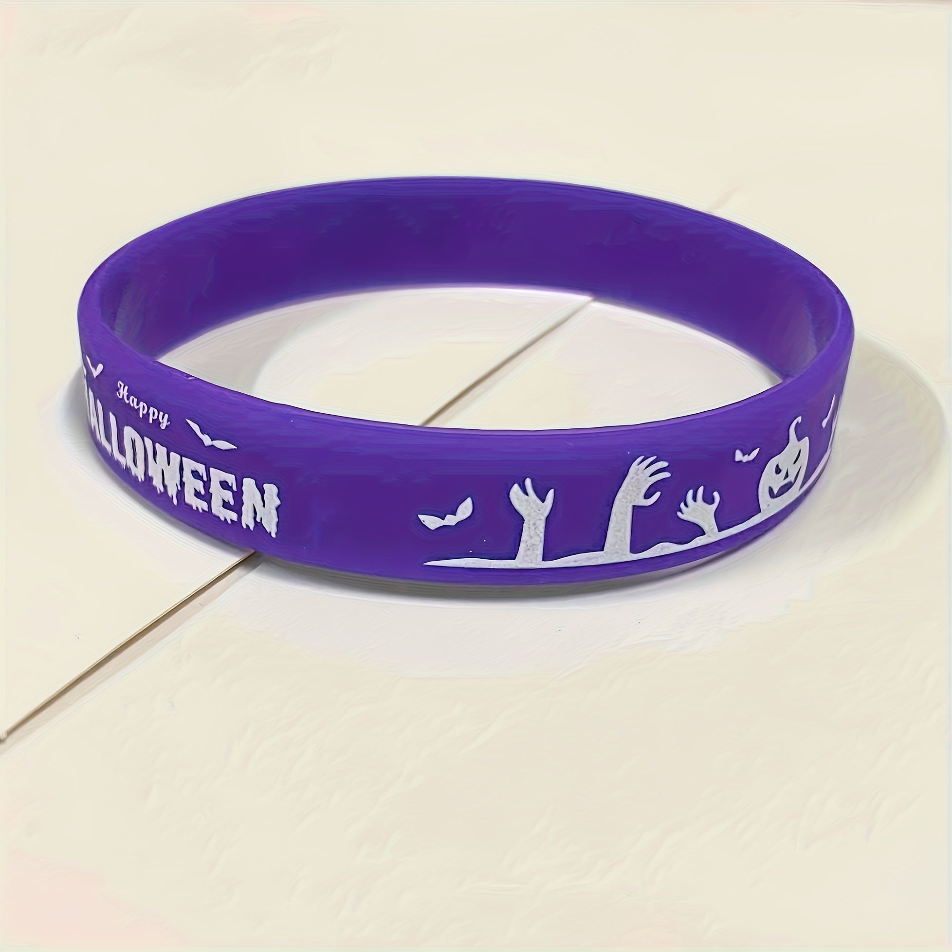 1 Pc Halloween Stretch Silicone Wristband Rubber Bracelet For Halloween Gift