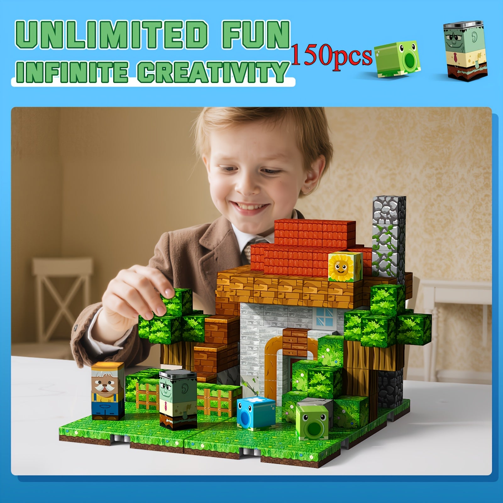 150pcs Magnetic Building Blocks Plant Guard Set