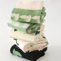 Leaves Print Socks Mid Tube Women's Stockings
