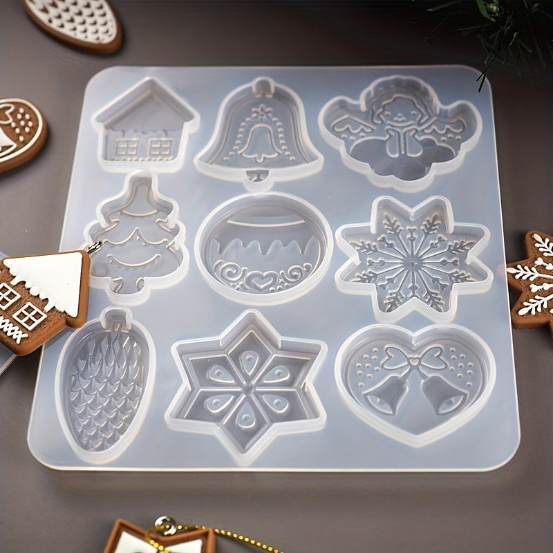 Crystal Drop Mold Christmas Snowflake Elk Resin Mold DIY