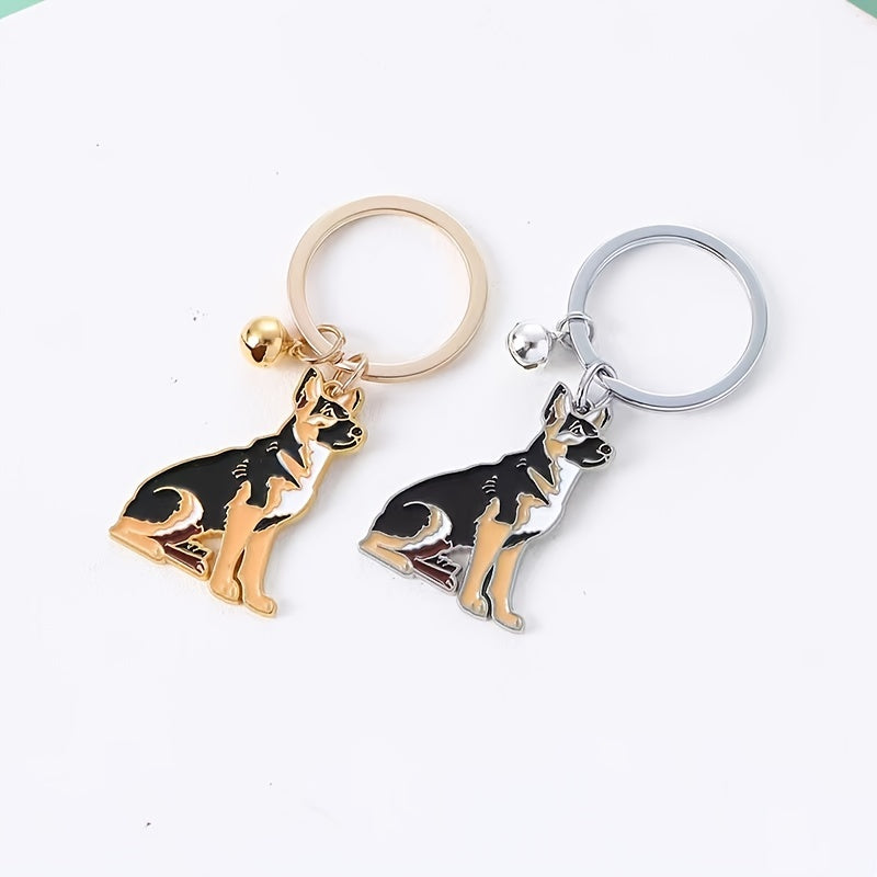 Wolf Dog Puppy Keychain Metal Cartoon Animal Vintage Car Pendant
