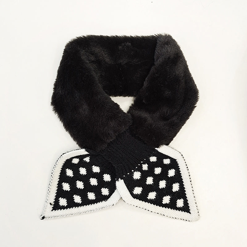 Plush Neck Scarf Soft Warm Winter Bow Tie Scarf