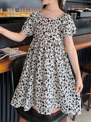 Girl's Casual Summer Floral Dress Ruffle Flared