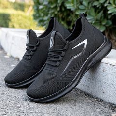 Men's Breathable Running Shoes Comfy Non Slip Lace Up Sneakers