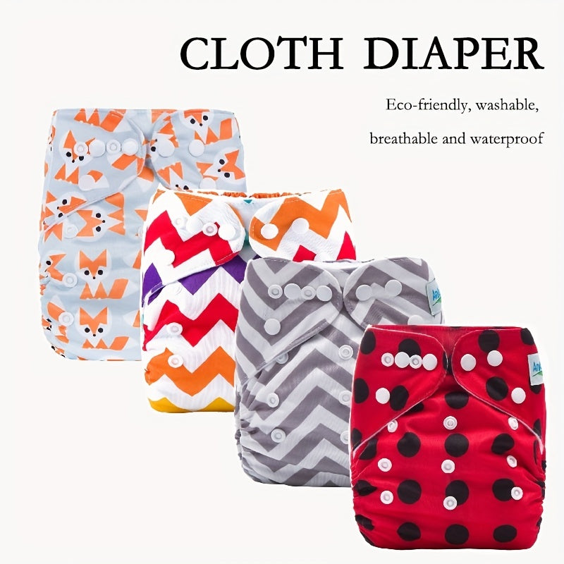 Striped Print Diaper Fox Design for Baby Boys Girls
