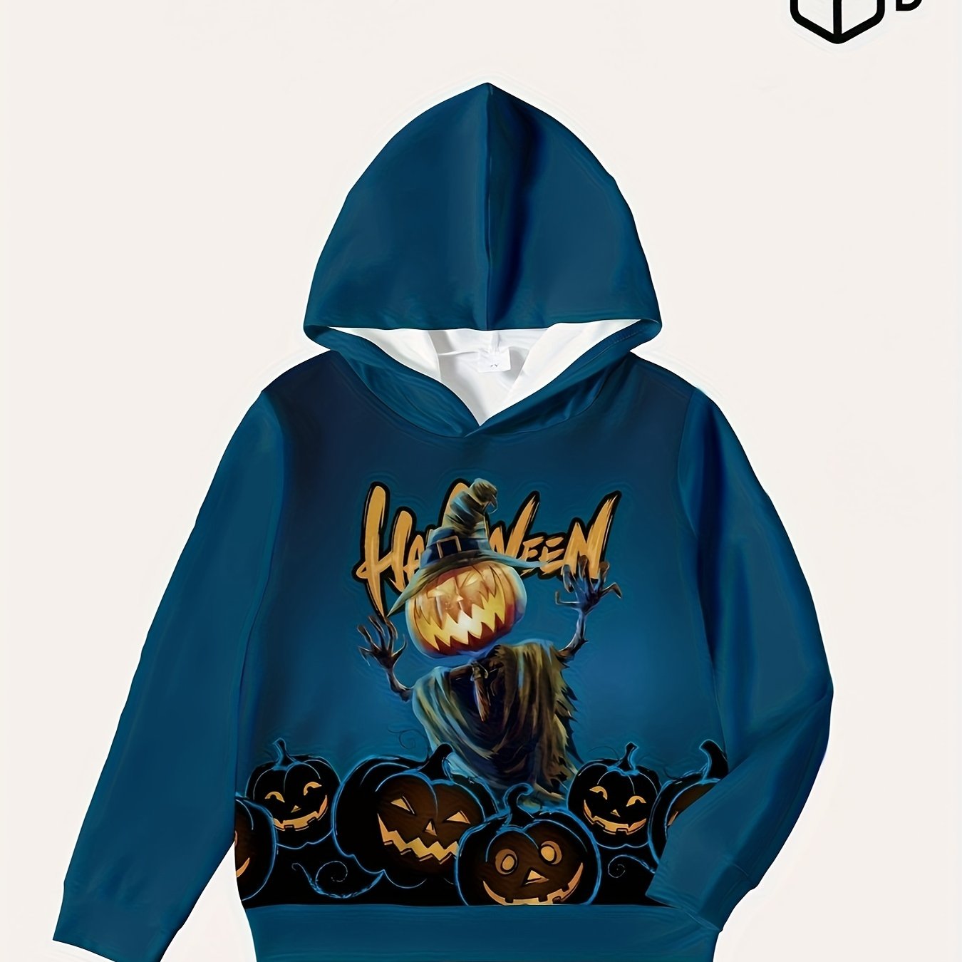 Pumpkin Witch Pattern Kid's Hoodie HALLOWEEN Print Unisex Pullover Causal