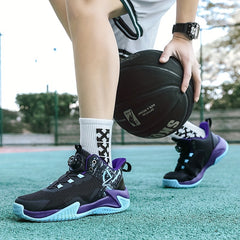 Men's Rotating Buckle Basketball Shoes Non Slip Sneakers