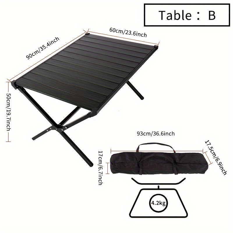 1pc Folding Picnic Table Outdoor Camping Lightweight Aluminum Table