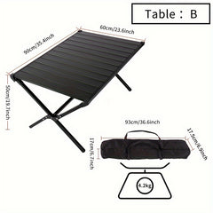 1pc Folding Picnic Table Outdoor Camping Lightweight Aluminum Table