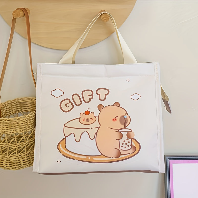 Kapibala Insulated Lunch Bag Bento Tote Aluminum Foil Lining Zipper