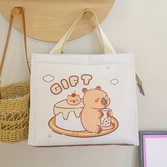 Kapibala Insulated Lunch Bag Bento Tote Aluminum Foil Lining Zipper