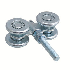 2pcs Steel Double Wheel Rail Hanging Trolley Barn Door Track Rollers