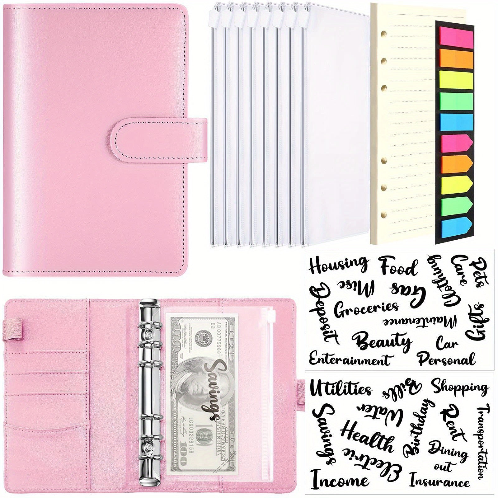 A6 Loose leaf Book Macaron Hand Account Book Cash Budget 6 Holes
