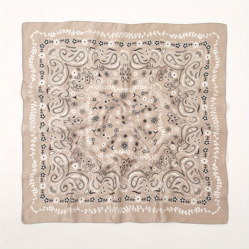 Classic Paisley Print Scarf Silk Square Shawl Sunscreen Head Wrap