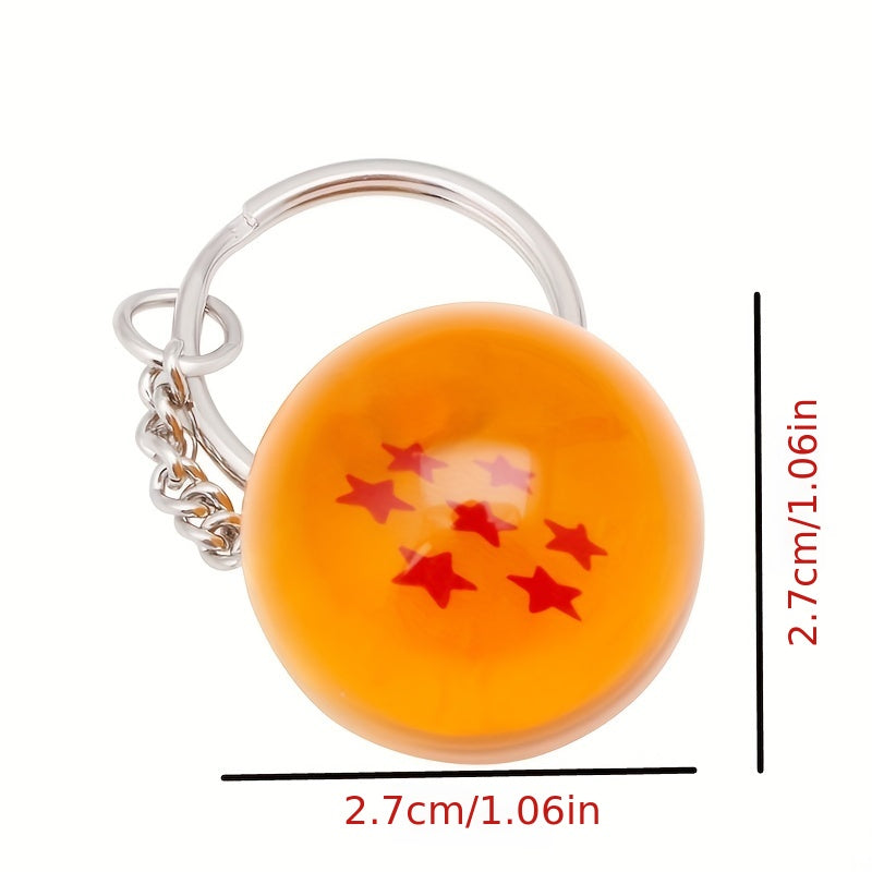 7 Style Anime Cartoon Ball Keychain Yellow Crystal Pendant 1 7 Stars PVC Toys