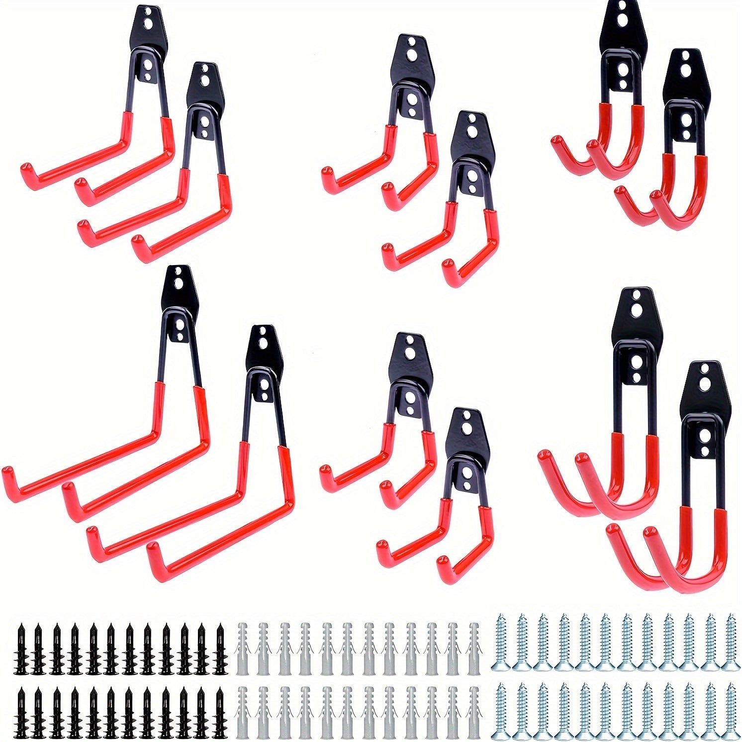 12pcs Wall Mount Garage Hooks Heavy Duty Bike Tool Hanger Organizer Rack