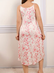  Smoothing Floral Print V Neck Cami Sleep Dress