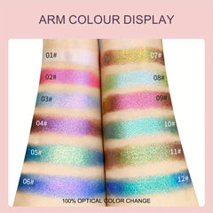 Monochromatic Chameleon Eyeshadow Palette, Sparkle Green Eyeshadow Powder
