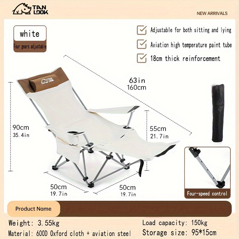 Portable Outdoor Lounge Chair Adjustable for Camping