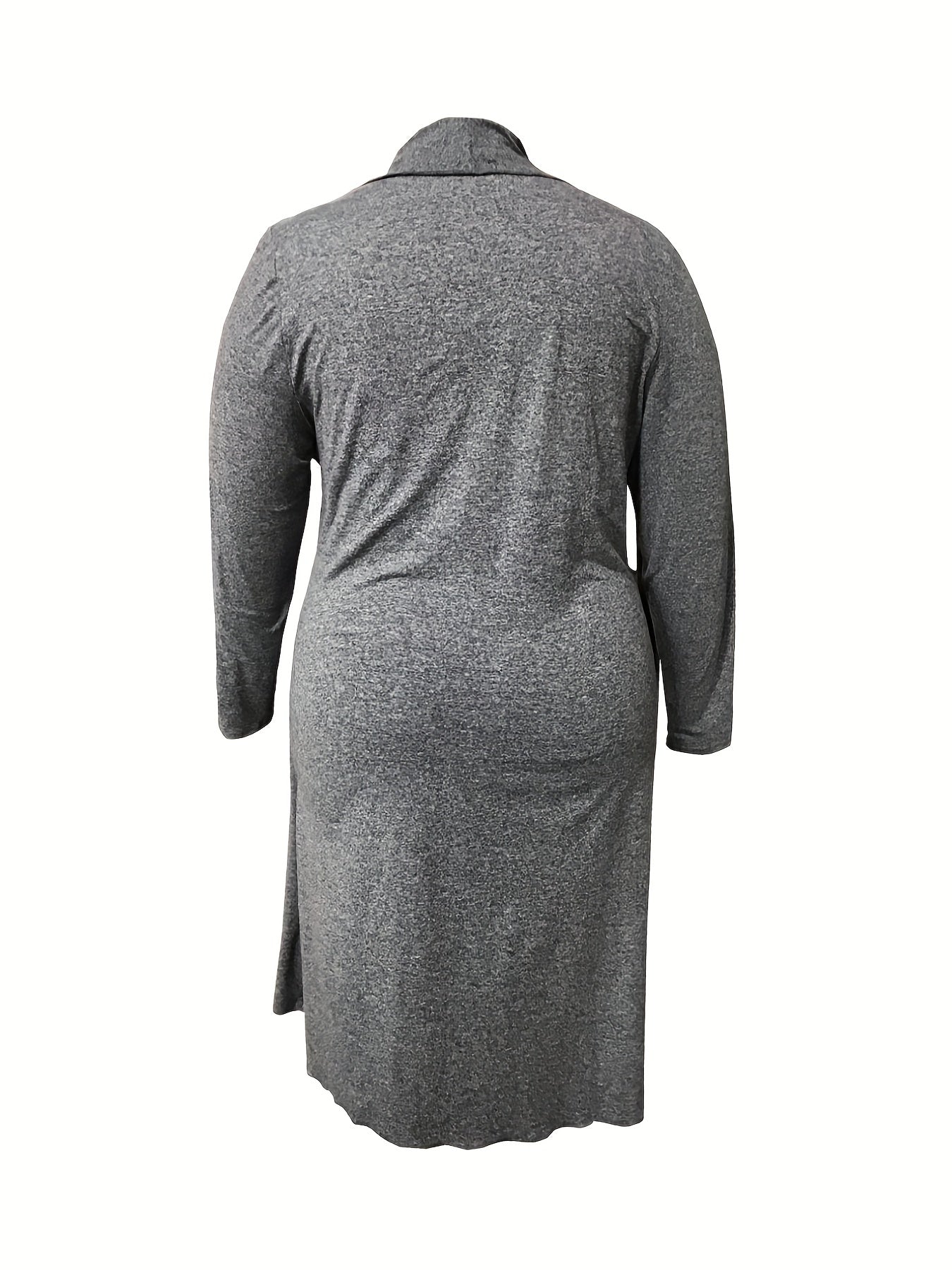  Colorblock Geometric Print Long Sleeve Dress